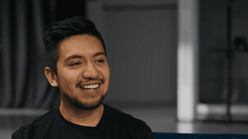 Smiling Young Man Portrait in Casual Black T-Shirt