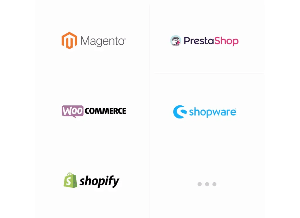 Logotipos de integración con plataformas de e-commerce