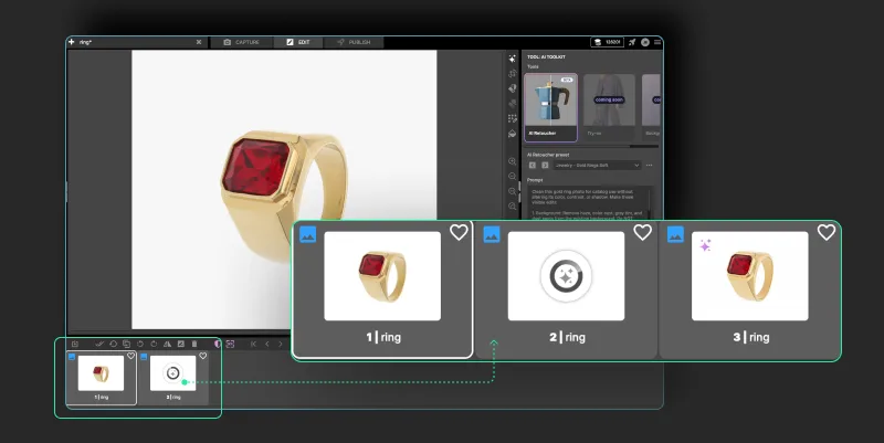 Deja que el AI Retoucher procese la imagen